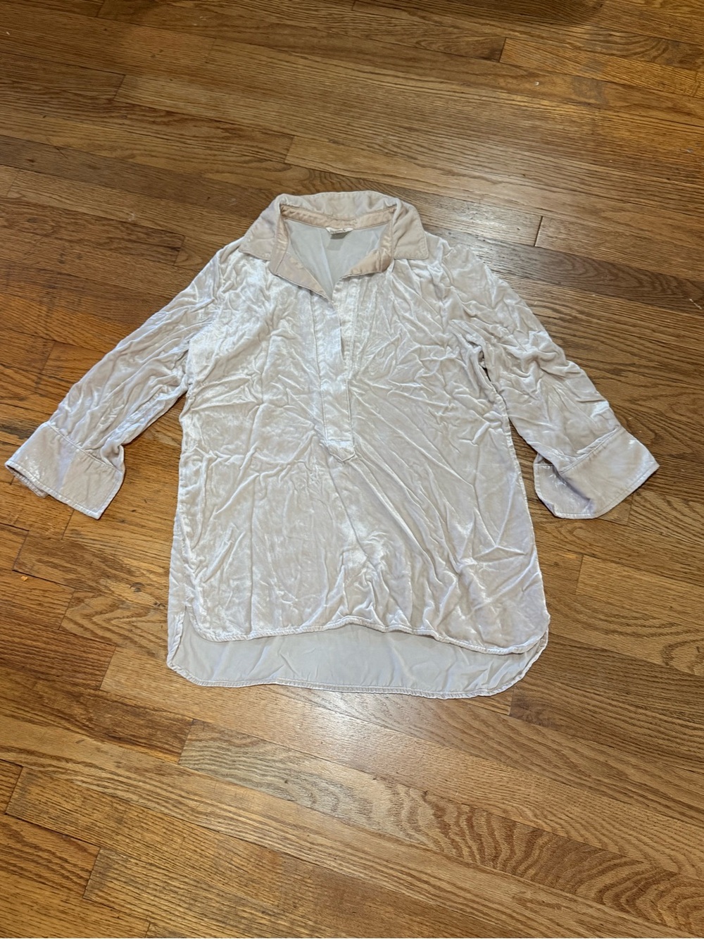 Sundance Beige Crushed Velvet Top Size S